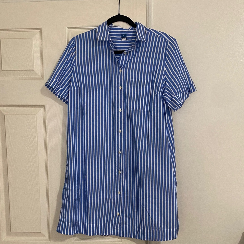 Old Navy Blue and White Striped Dress